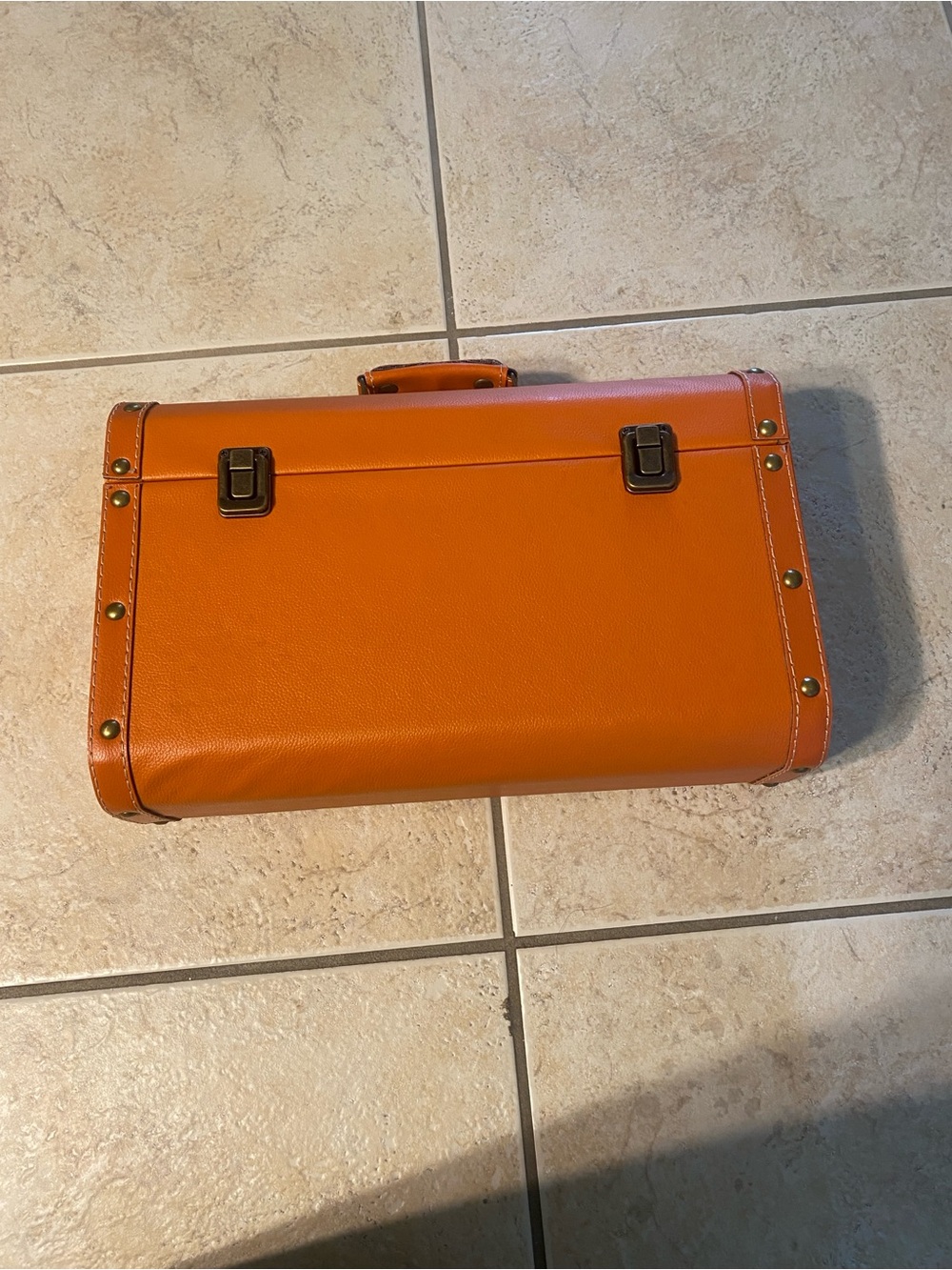 NWOT Orange Structured handle Purse